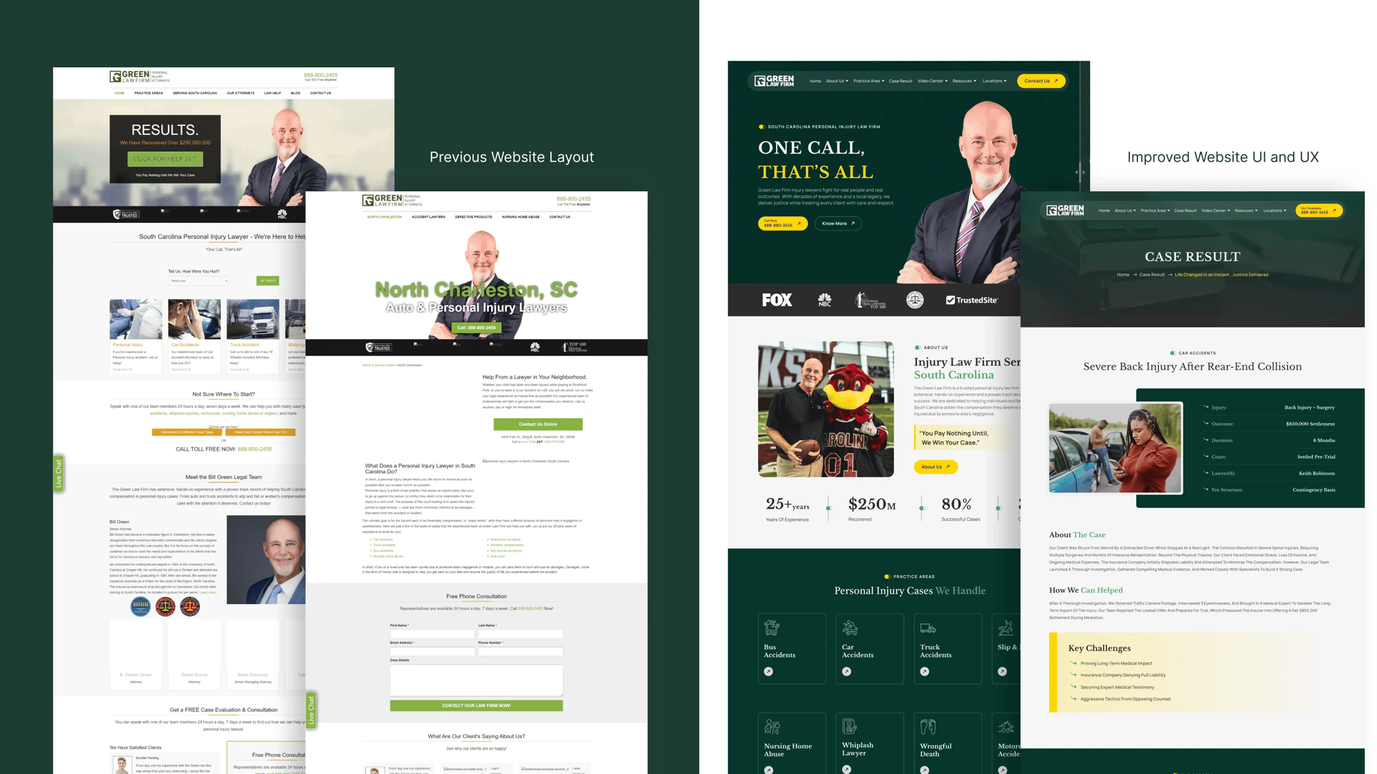 Bill Green Law FIrm website - Before and AFter