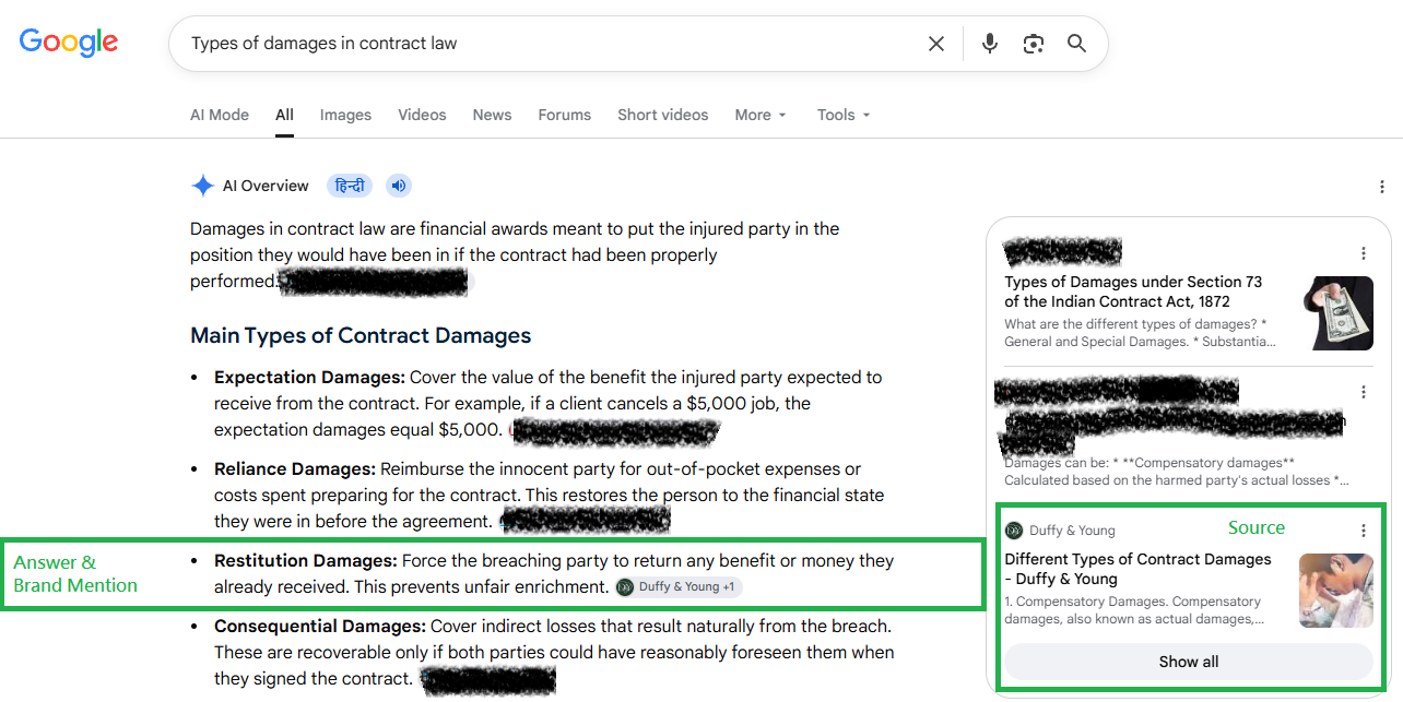 Example of Answer Engine Optimization