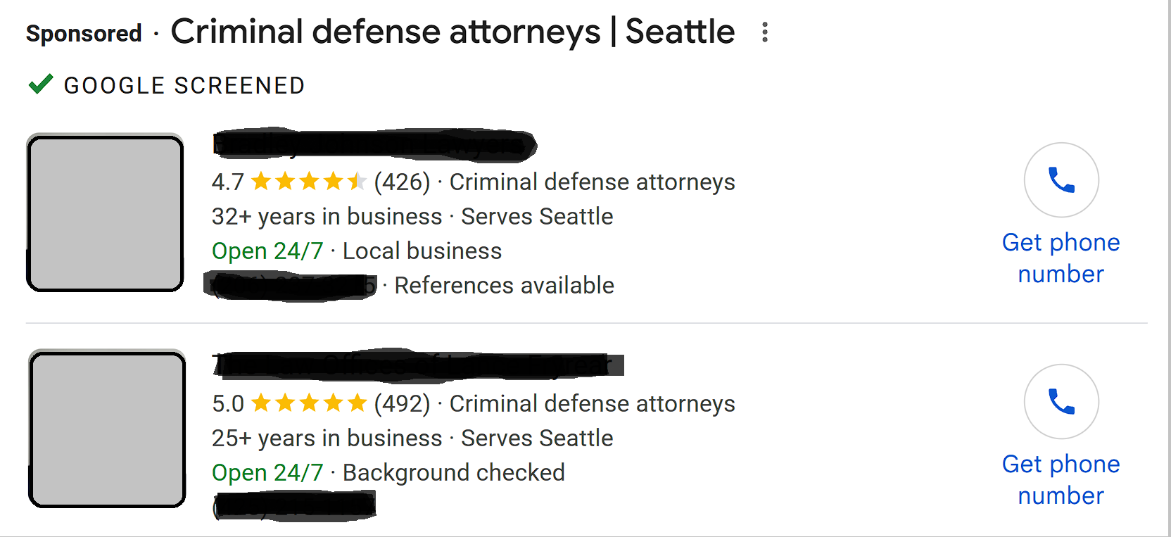 Google screened Example