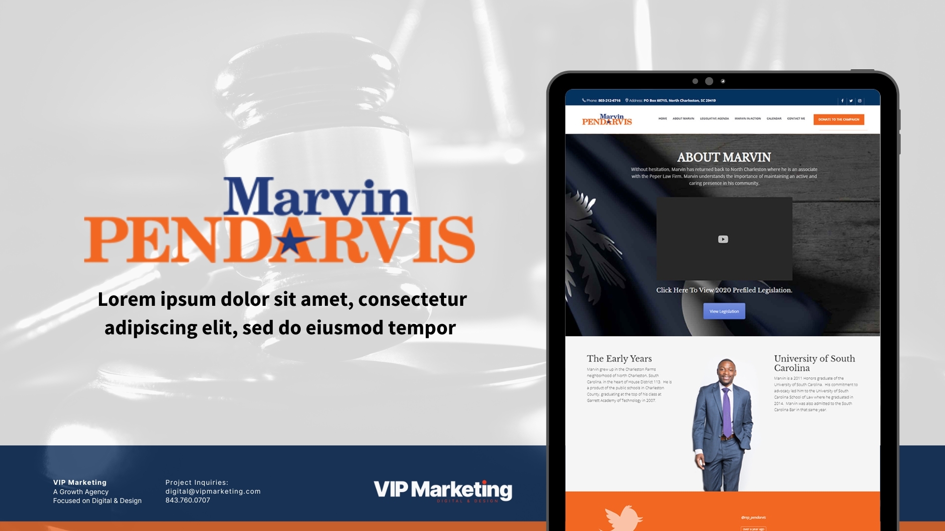 Marvin Pendarvis website Design